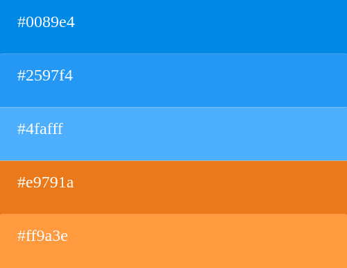 Palette de couleurs bleu et orange