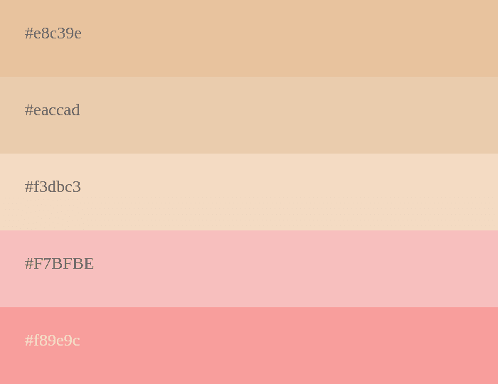 paleta de colores beige y rosa
