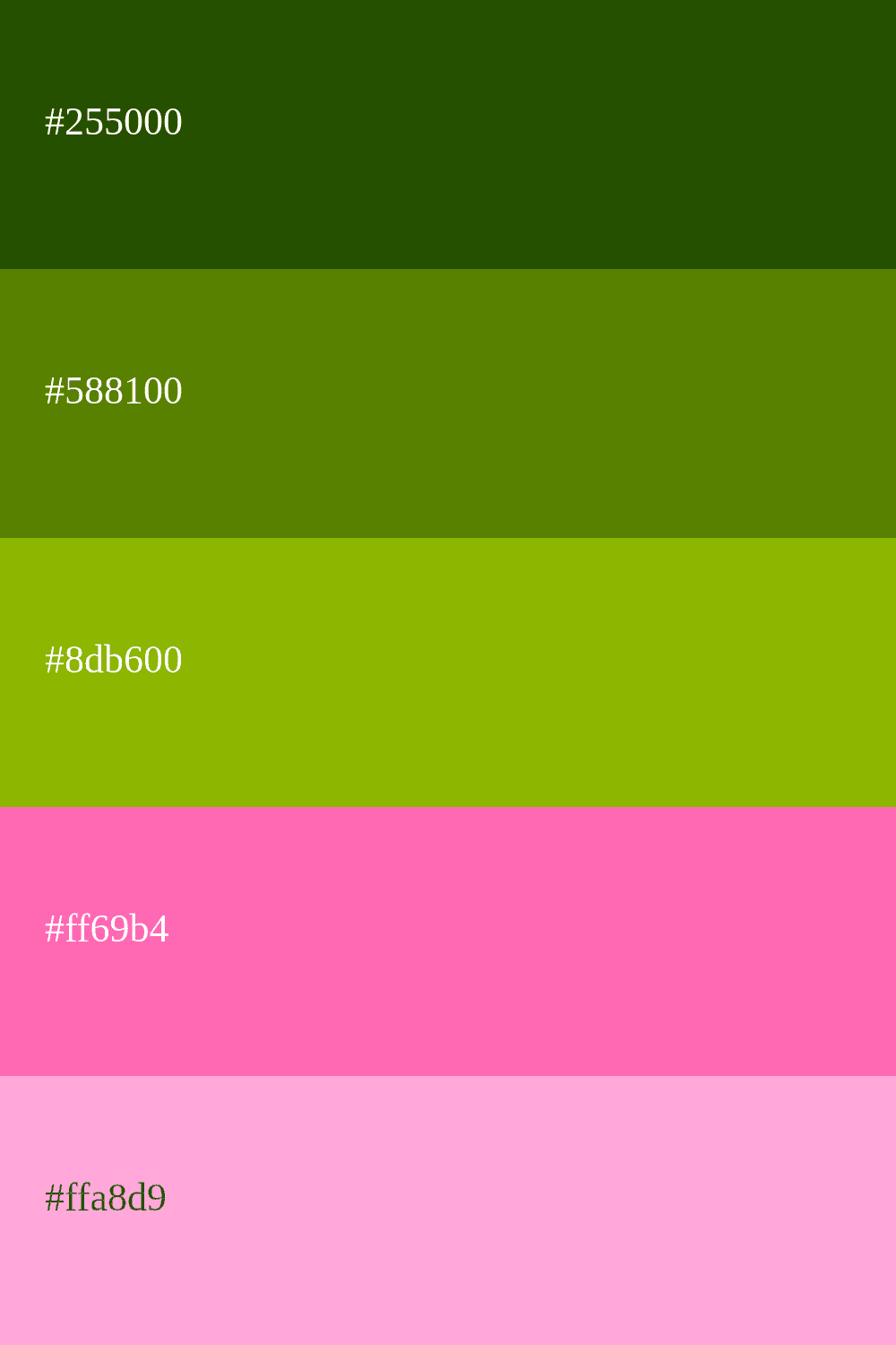 color verde manzana y rosa