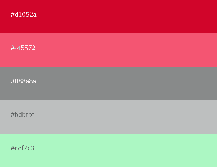 palette de couleurs pastel avec du rouge