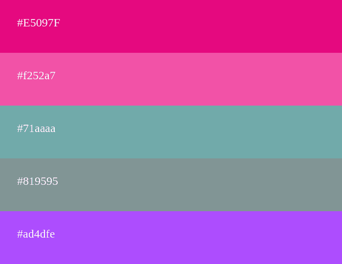 magenta color palette with grayish blue and purple