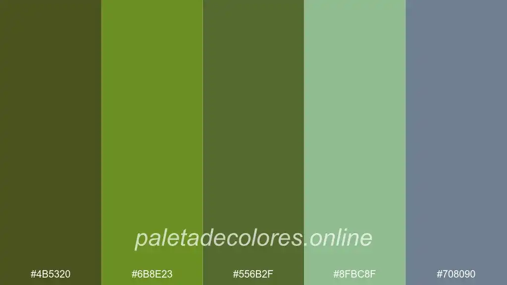 Paletas de cores verde militar