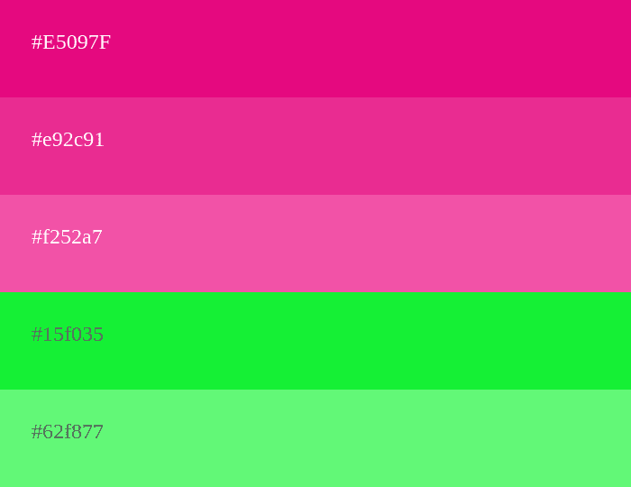 magenta and green color palette