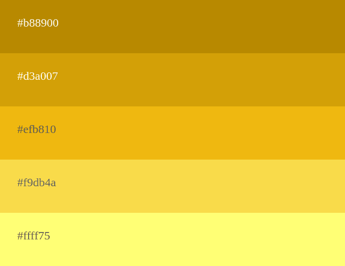 gold color palette