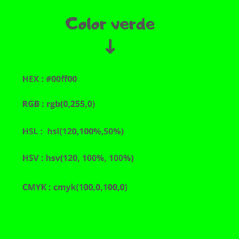 códigos del color verde