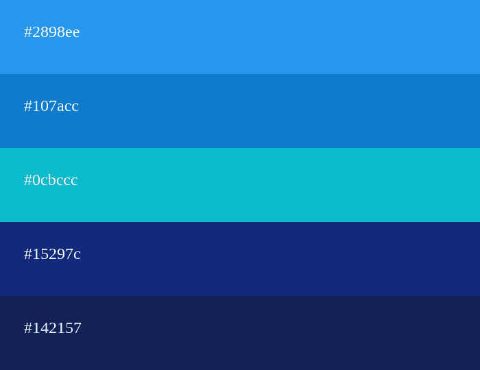Combinaison de nuances de bleu