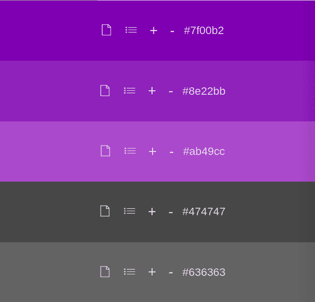 Purple and gray color palette
