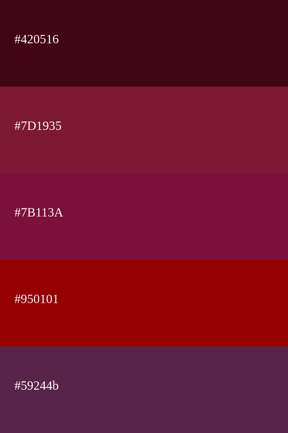 Tons de vermelho escuro e magenta