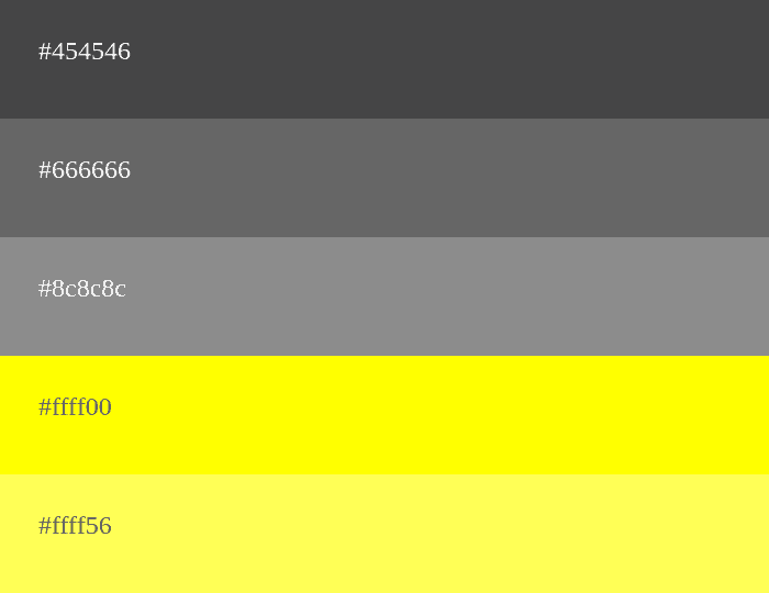 Palette de couleurs gris et jaune