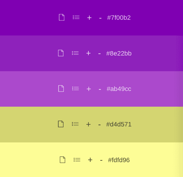 Palette de couleurs violet et jaune