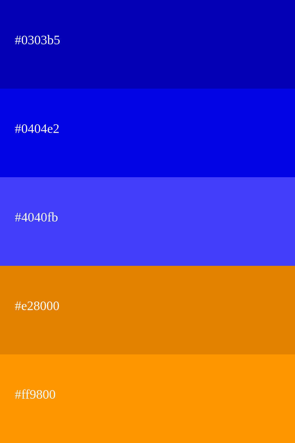 bleu roi et orange