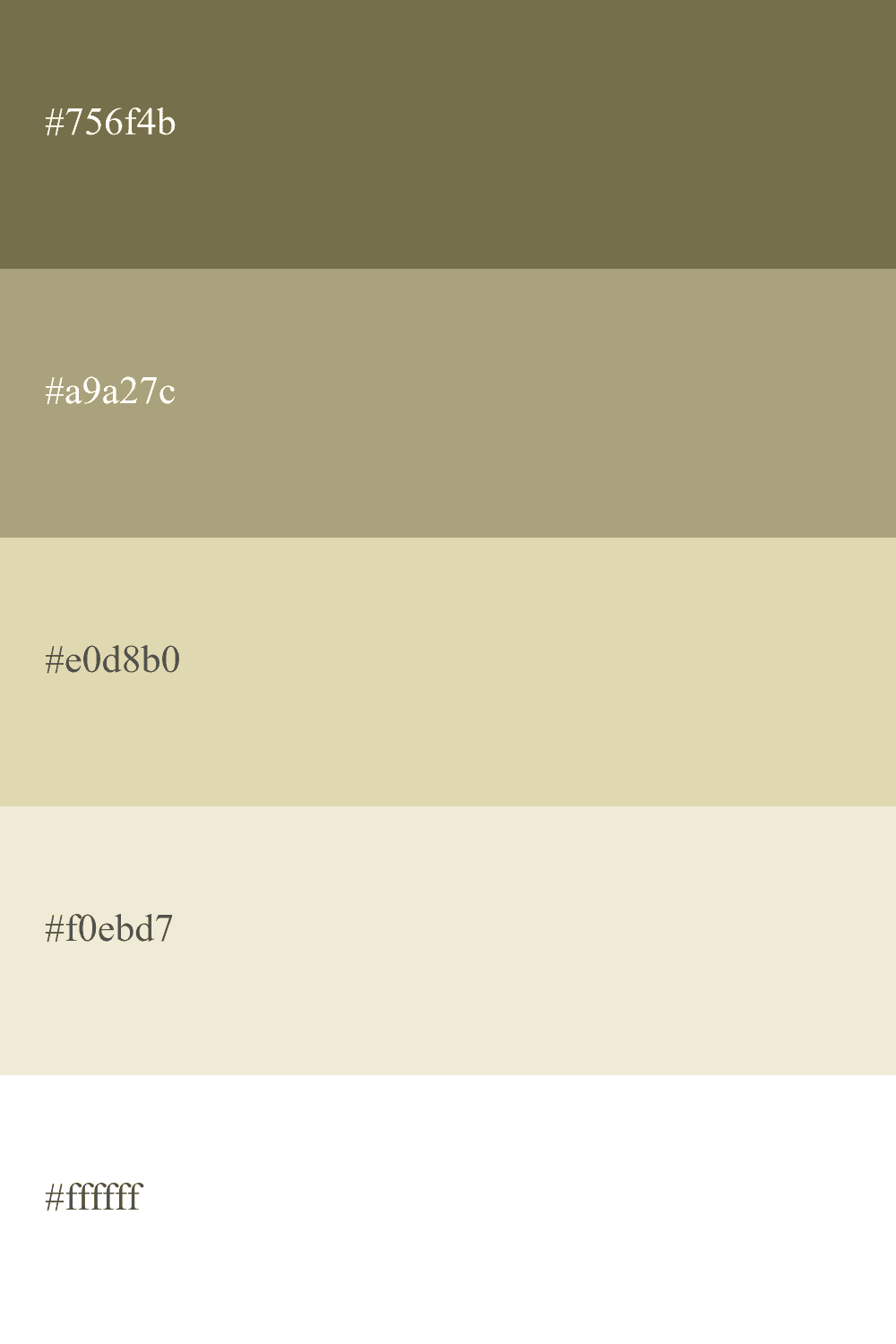 Khaki color palette