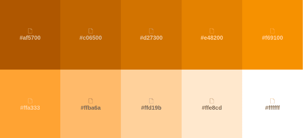 Palette de couleur orange