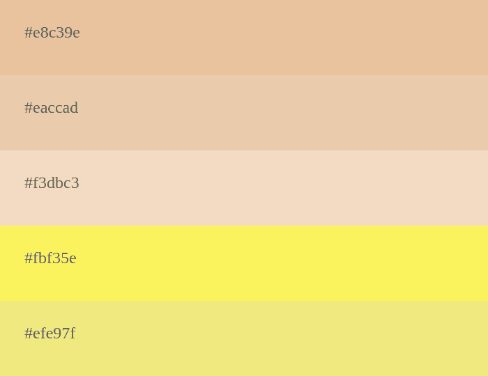 palette de couleurs beige et jaune