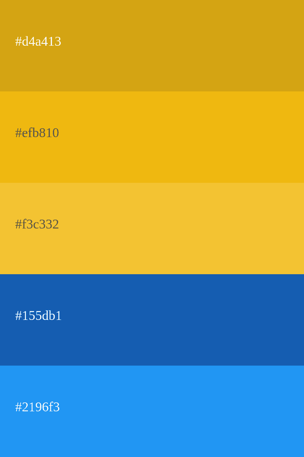 Combinação de cores ouro e azul