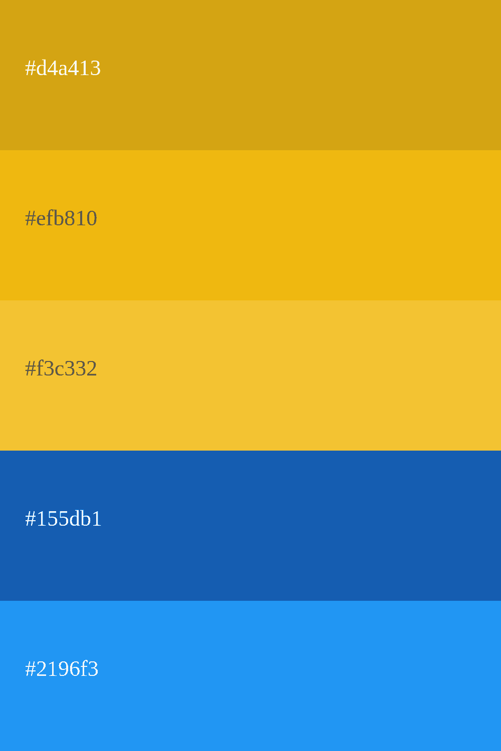 Palette de couleur dorée et bleue