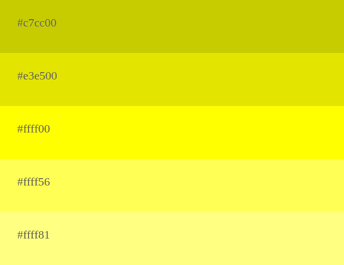 jaune #ffd500 code couleur et harmonies - Jaune, jaune d'or, Orange pâle  fluo, Lemon, jaune caravage, tmw yellow, mm yellow