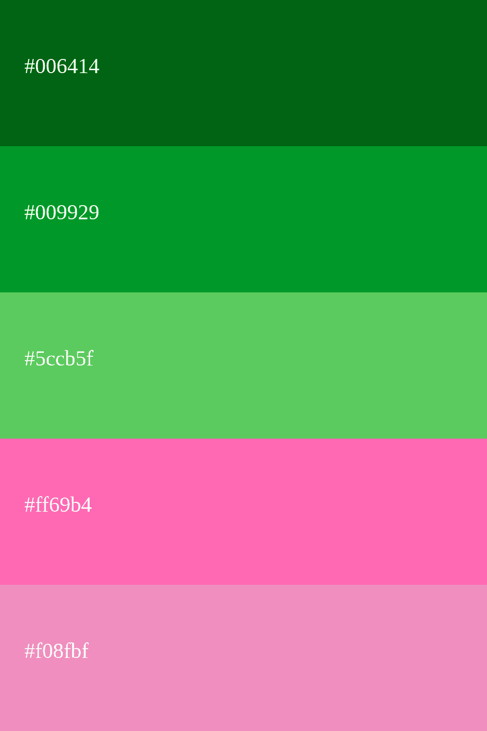 color verde y rosado