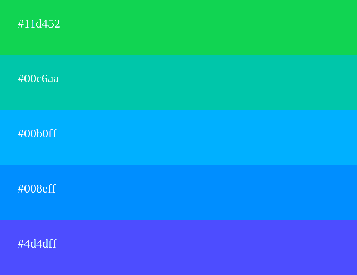 Cool green and blue color palette