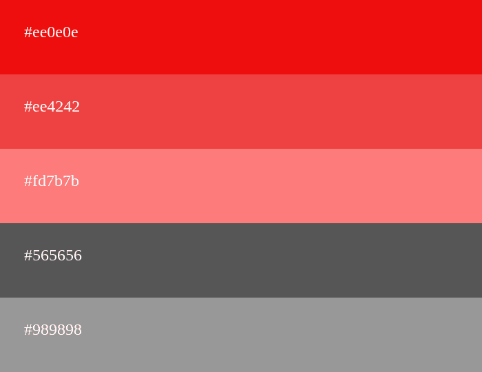 Combinação de cores vermelho e cinza