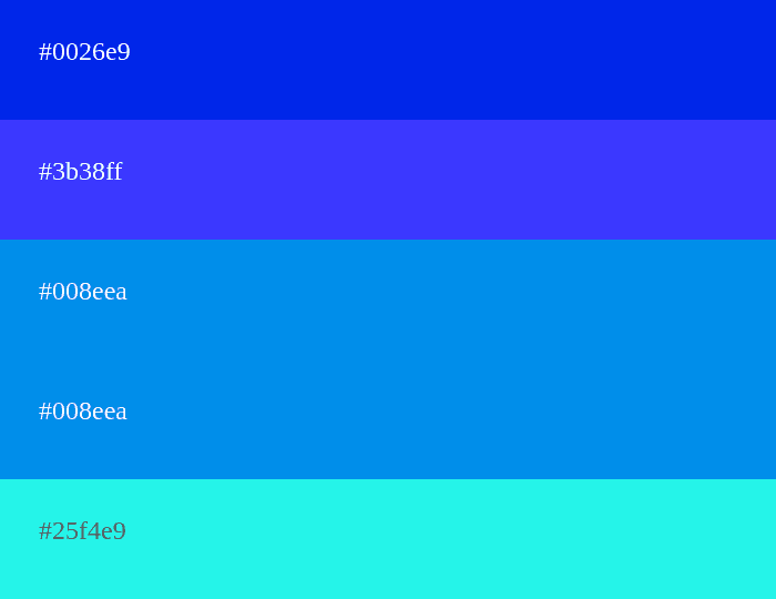 cores análogas de azul