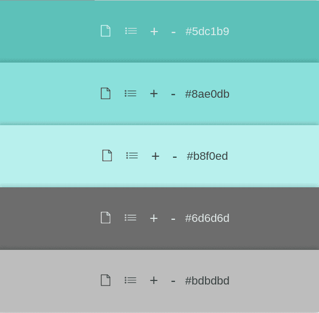 palette de couleurs turquoise et gris