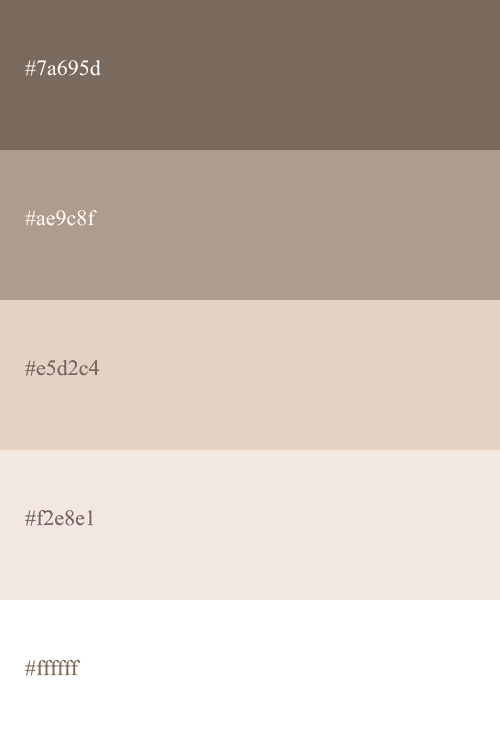paleta de cores nude códigos combinações