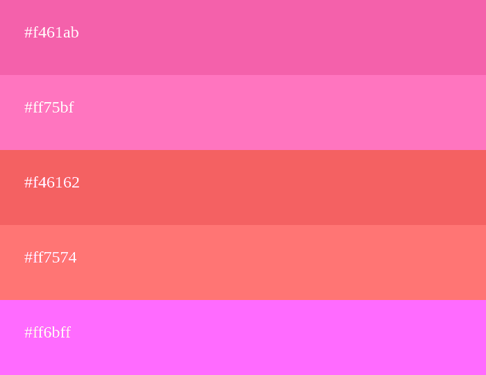 Palette de couleurs rose analogique