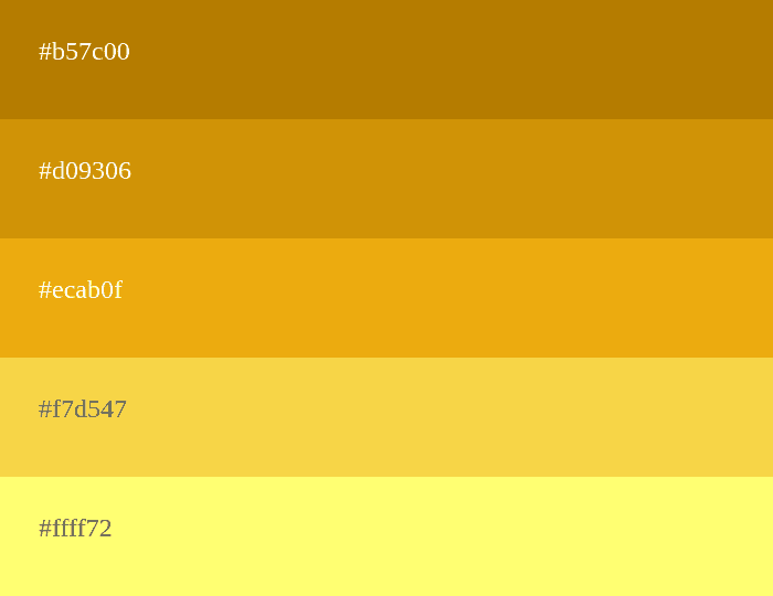 Senfgelbe Farbpalette