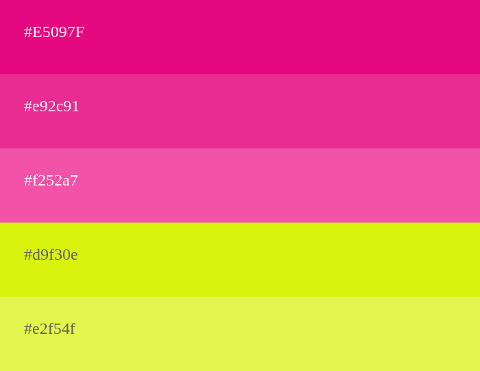 magenta and yellow color palette