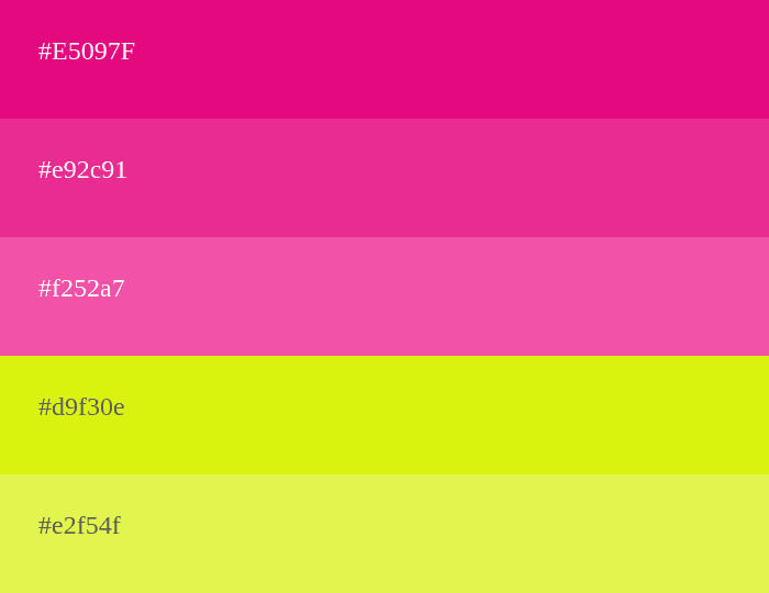 palette de couleurs magenta et jaune