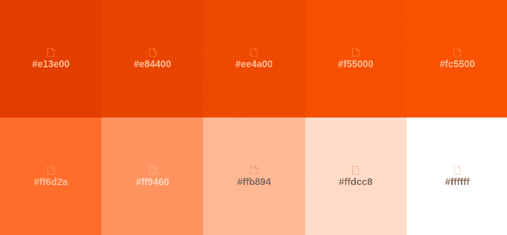 tangerine color palette