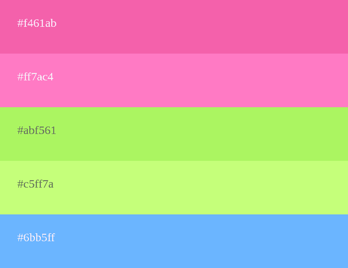 triadic scheme of the color pink