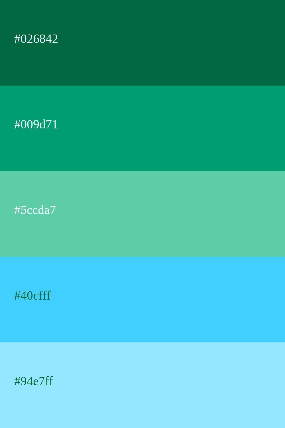 emerald and sky blue