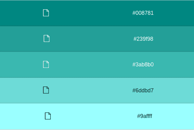 monochromatic aqua green color palette