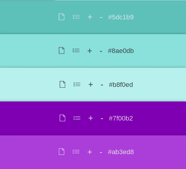 palette de couleurs turquoise et violet