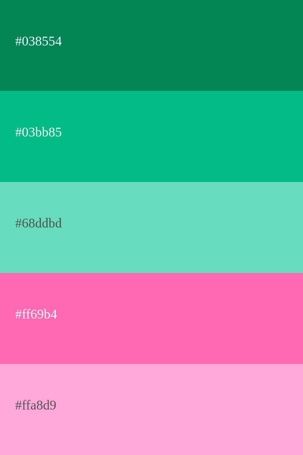 cor verde água e rosa
