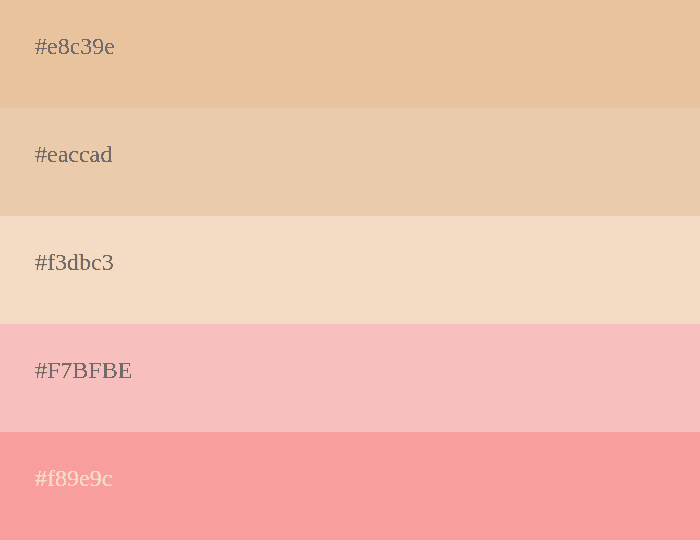 palette de couleurs beige et rose