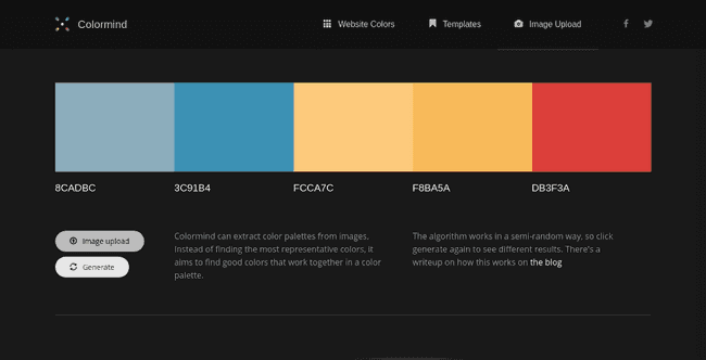 colormind.io Farbpalette mit KI