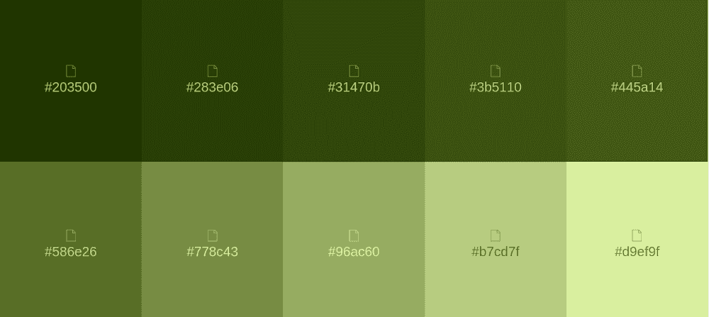 24 Shades of Green Color Palette –