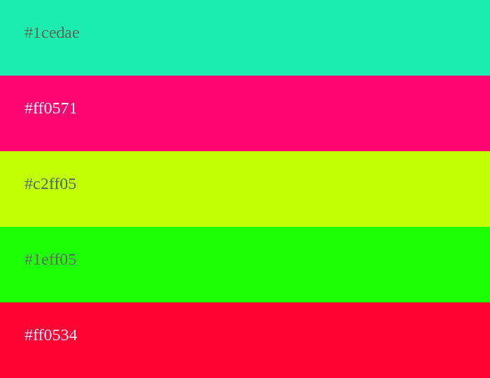 Fluor-Farbpalette