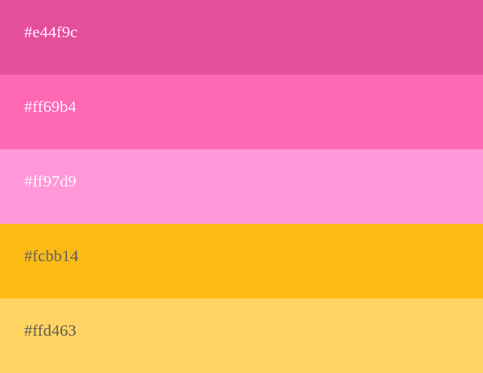 Pink and orange color palette