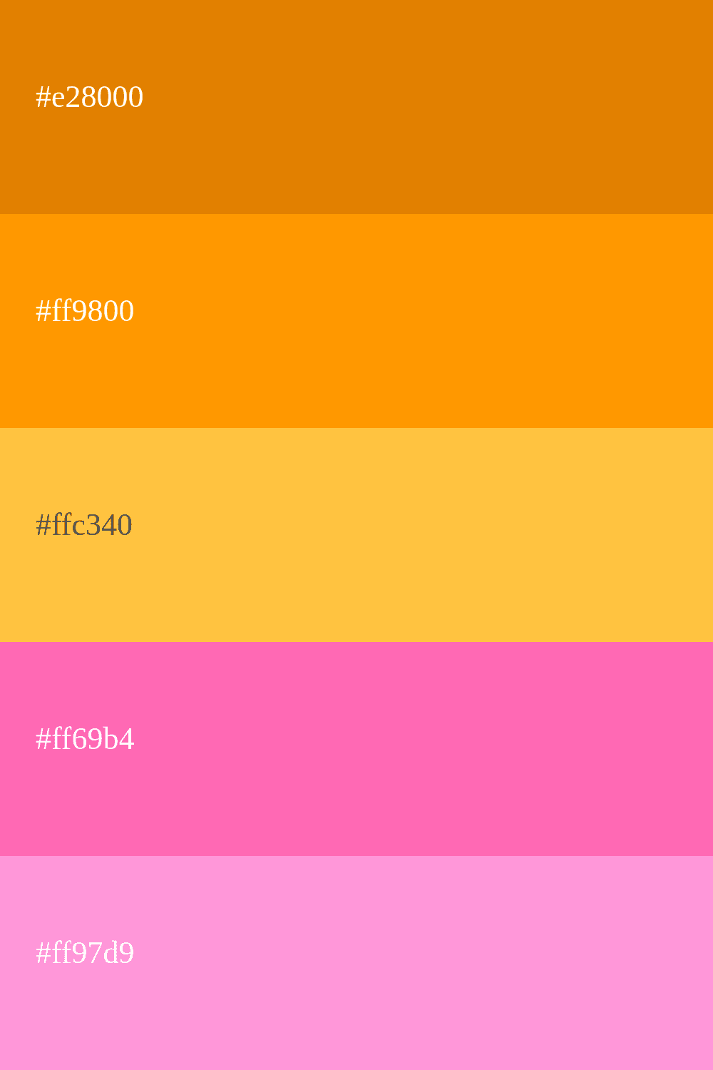 Color naranja y rosa