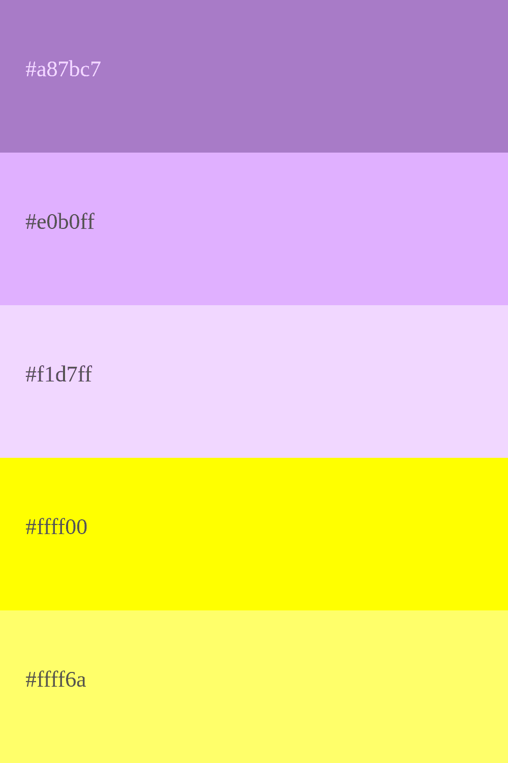 couleur mauve et jaune