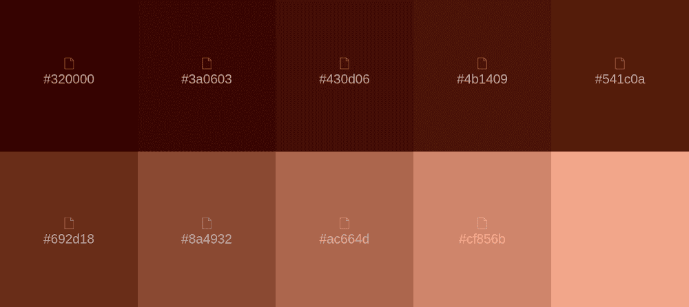 Kaffeebraune Farbpalette