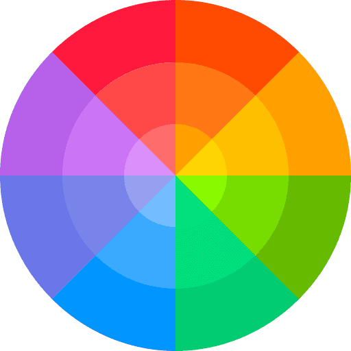 Circulo cromático para ejemplificar la composición del esquema de color análogo