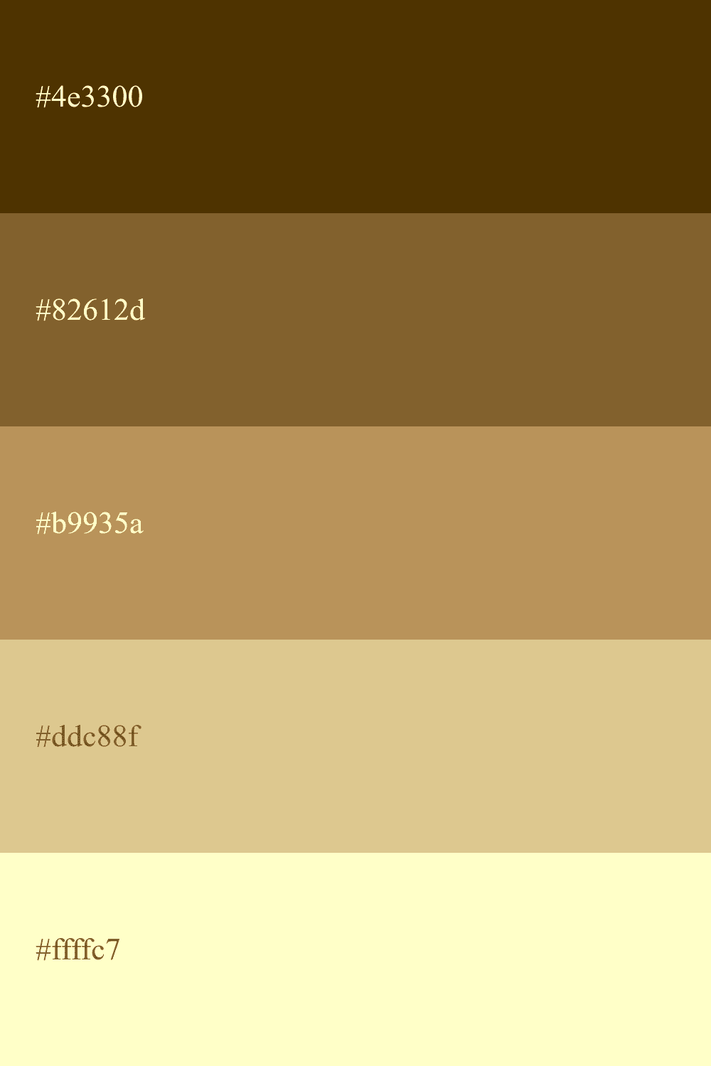 paleta de cor ocre