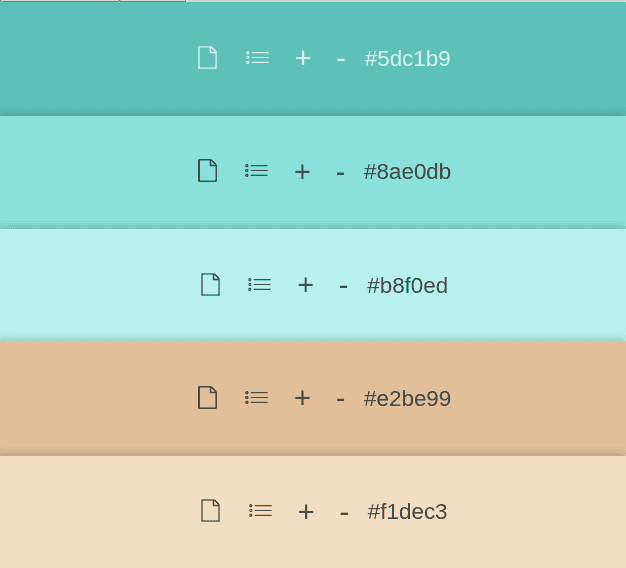 palette de couleurs turquoise et beige