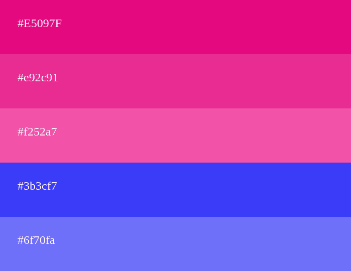 palette de couleurs magenta et bleu