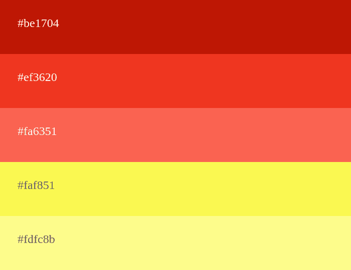 Combinação de cores vermelho e amarelo